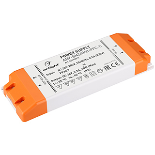 Блок питания ARV-SN24060-PFC-C (24V, 2.5A, 60W) (Arlight, IP20 Пластик) | Arlight 021700(1)