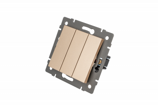 Механизм выключателя трехклавишный непроходной SWT-MK03-PL-GD-V (250V, 10A) (Arlight, -) | Arlight 049899