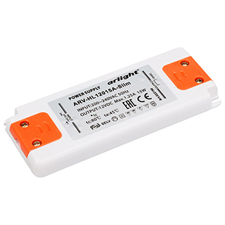 Блок питания ARV-SN12015-FLAT-H (12V, 1.25A, 15W) (Arlight, IP20 Пластик) | Arlight 022190(1)