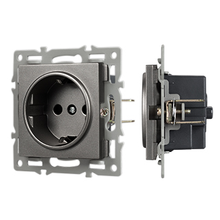 Механизм электрической розетки SCT-MEU1-PL-GR (250V, 16A) (Arlight, -) | Arlight 043732