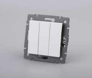 Механизм выключателя трехклавишный непроходной SWT-MK03-PL-WH-V (250V, 10A) (Arlight, -) | Arlight 049896