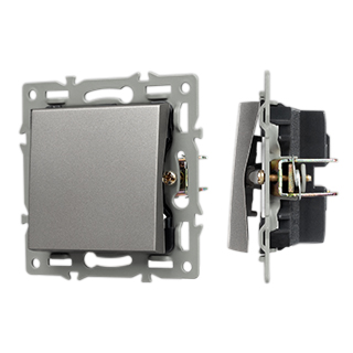 Механизм выключателя одноклавишный проходной SWT-MKP1-PL-GR (250V, 16A) (Arlight, -) | Arlight 043716
