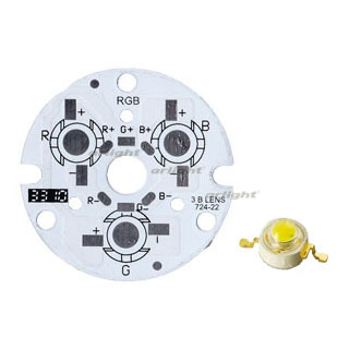 Плата D44-3E 1R-1G-1B Emitter (3x LED, 724-22) (Turlens, -) | Arlight 011053